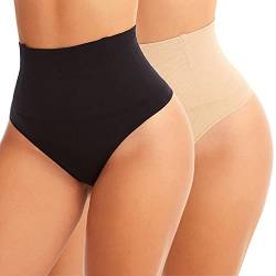 CheChury Bauchweg mieder String Tanga Damen Hohe Taille Miederslip Hohe Miederslip Figurformende Unterwäsche Nahtlose Unterhose Shaping String Bauch Weg Effekt Shapewea Stark Formend Miederhose Slip von CheChury