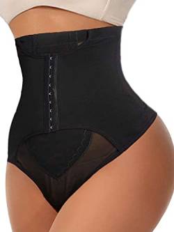 CheChury Damen Mieder String Bauchweg Korsett Taillenformer Figurformend Shaping Hohe Taille Miederhose Miederpants Miederslip Stark Formend Unterwäsche Weich Body Shaper Miederhose mit Haken von CheChury