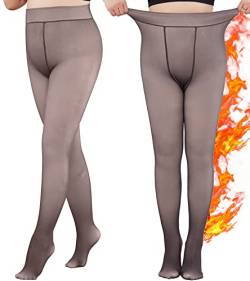 CheChury Damen Strumpfhosen Große Größen Winter Plüschstrümpfe Perfekt Beine Abnehmen Gefälschte Durchscheinend Warm Fleece Pantyhose Wärmende Thermo Strumpfhose für Damen Bequem Langlebig Verdickte von CheChury