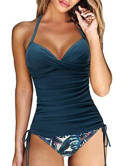 CheChury Damen Tankini Sexy Set Push up Badeanzug high Waist Zweiteiliger bademode Tankini Schwimmanzug Strandmode Sportlich Sommer klassisches Strand Schwimmanzug Set von CheChury