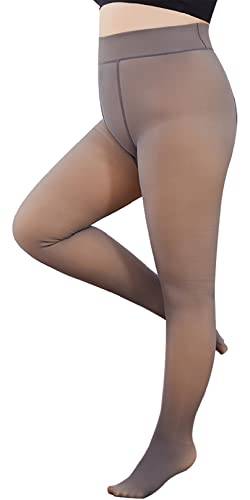 CheChury Thermo Strumpfhose Große Größen Damen Strumpfhose Gefütterte Thermostrumpfhose Damen Strumpfhosen Warm Fleece Pantyhose Thermo Damen Verdickte Leggings Frauen Plüschstrümpfe,Grau,230g von CheChury