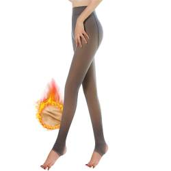 CheChury Thermo Strumpfhose für Damen Strumpfhose Gefütterte Thermostrumpfhose Damen Strumpfhosen Warm Fleece Pantyhose Thermo Damen Verdickte Leggings Frauen Plüschstrümpfe Hohe Taille,Schwarz,320g von CheChury