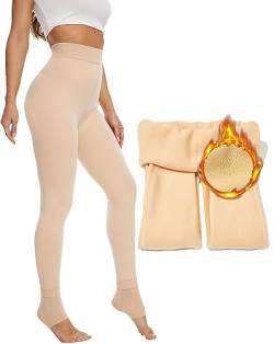 CheChury Thermoleggins für Damen Gefütterte Fleece Leggings Thermo Strumpfhose Warm Winter High Waist Warme Damen Pantyhose Blickdicht Winterleggins Leggings Hose für Alltag Outdoor Hosen von CheChury