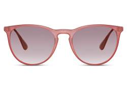 Cheapass Sonnenbrille Glänzend Pink Transparenter Rahmen Leichte Verlaufsgläser UV400 geschützt Frauen von Cheapass