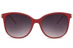 Cheapass Sonnenbrille Glänzend roter Rahmen mit Verlaufsgläsern und goldenen Metallbügeln Klassisch elegant Vintage Schmetterling UV400 geschützt Damen von Cheapass