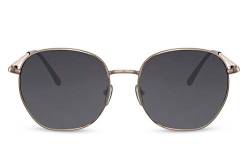 Cheapass Sonnenbrille Große runde Gold-Metall Retro Sonnenbrille Vintage dunkle Gläser UV400 geschützt Sommer Festival Frauen von Cheapass
