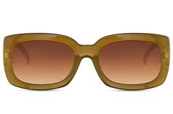 Cheapass Sonnenbrille Günstige Sonnenbrille vollständig recycelte elegante Schmetterlings-Sonnenbrille für Damen mit gelbem Rahmen und verspiegelten braunen Verlaufsgläsern UV400-geschützt von Cheapass