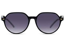 Cheapass Sonnenbrille Herren Damen einzigartiger schwarzer Rahmen mit dunklen runder Gläsern UV400-geschützt von Cheapass