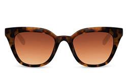 Cheapass Sonnenbrille Klassische Retro Leoparden-Cateye Sonnenbrille für Frauen mit braunen Verlaufsgläsern UV400 geschützt von Cheapass