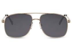 Cheapass Sonnenbrille Macho Pilot Sonnenbrille Gold Metallrahmen und dunkle Gläser Herren UV400 geschützt von Cheapass