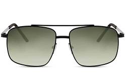 Cheapass Sonnenbrille Modell für Herren im dunklen Militärstil mit coolen grünen Recycling-Gläsern mit Farbverlauf und UV400-Schutz von Cheapass