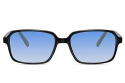 Cheapass Sonnenbrille Neuer Trend Breit Dünn Vintage schwarze Schattierungen mit blauen Gläsern für Männer und Frauen UV400 geschützt von Cheapass