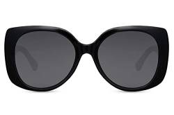 Cheapass Sonnenbrille Oversized Schmetterlingschattierungen Schwarzer Rahmen mit dunklen Gläsern UV400 geschützt Perfekte Form für Frauen 100% recycelt von Cheapass