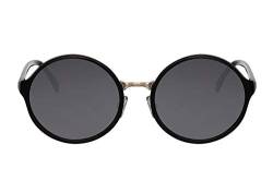 Cheapass Sonnenbrille Rund Ibiza Hippie Party Schwarzer Rahmen mit dunklen Gläsern UV400-geschützt Damen von Cheapass