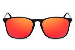 Cheapass Sonnenbrille Schwarz-e Rot-Gold Verspiegelt UV-400 Festival-Brille Metall Damen Herren von Cheapass