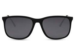Cheapass Sonnenbrille Sportliche Sonnenbrille mit Metall-Silbernen Bügeln Matt-Schwarz gummierter Rahmen und dunklen Gläsern 100% UV Herren von Cheapass