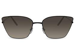 Cheapass Sonnenbrille Stilvolle Vintage Metall Cateye Sonnenbrillen in Schwarz für Frauen mit grauen Verlaufsgläsern UV400 geschützt von Cheapass