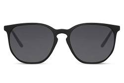 Cheapass Sonnenbrille Trendy Matt Schwarz Rund Gummirahmen mit dunklen Linsen Vintage UV400 geschützt Männer Frauen von Cheapass