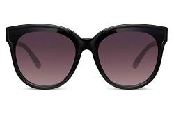 Cheapass Sonnenbrille Übergroß Schmetterling Cateye Fashion Schwarz Schattierungen mit Glitzer und Verlaufsgläsern UV400 geschützt Damen von Cheapass