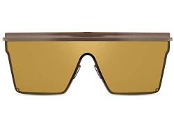 Cheapass Sonnenbrille goldenes Shield Damenmodell im Trendy-Sommerdesign mit goldenem Metallrahmen von Cheapass