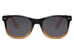 Cheapass Sonnenbrille klassisch rechteckig Style mit Schwarz/Orange transparentem Rahmen und dunklen Linsen UV400 Männer von Cheapass