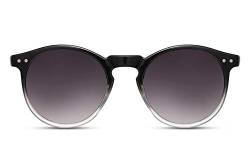 Cheapass Sonnenbrille rund glänzend schwarz bis transparent mit dunklen Verlaufsgläsern UV400 geschützt Vintage Männer Frauen von Cheapass
