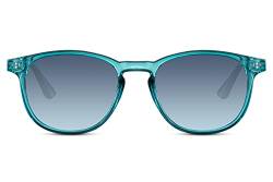 Cheapass Sonnenbrille runde transparent/blaue Sonnenbrille mit blauen Verlaufsgläsern 100% UV400-Schutz Vintage Herren Damen von Cheapass