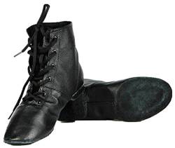 Cheapdancing Tanzschuhe für Herren, weiches Leder, flache Jazz-Stiefel, Schwarz (schwarz), 40 EU von Cheapdancing