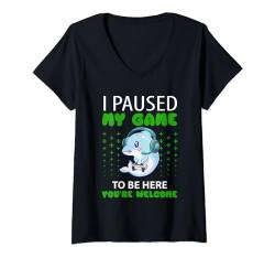 Damen Australian Cattle Dog Gamer Videospiel Gaming T-Shirt mit V-Ausschnitt von Check out my Gamer Shirts
