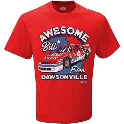 Bill Elliott #9 NASCAR 2023 Awesome Bill from Dawsonville Red T-Shirt, Rot/Ausflug, einfarbig (Getaway Solids), Mittel von Checkered Flag Sports