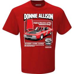Donnie Allison #27 NASCAR Class of 2024 NHOF Hall of Fame Alabama Gang Inductee Shirt, Rot/Ausflug, einfarbig (Getaway Solids), Mittel von Checkered Flag Sports