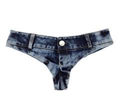 Cheeky Folie Sexy Frauen Denim Short Abgeschnitten Tanga Niedrig Anheben, Blau Größe L, Ref SJ6-7 von Cheeky Folie