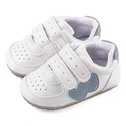 Cheerfu Mario Lauflernschuhe Baby Jungen Mädchen Baby Born Erste Schuhe Weiche Leder rutschfest Sohle W Blau 12-18 Monate (13) von Cheerful Mario