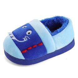 Cheerful Mario 1-5 Jahre Hausschuhe Kinder Mädchen Jungen Winter Pantoffeln Wärme Plüschfutter Monster Blau 21/22 EU von Cheerful Mario