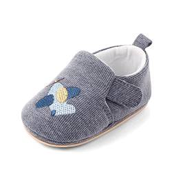 Cheerful Mario Hausschuhe für Baby Jungen Mädchen Baby Lauflernschuhe Krabbelschuhe Baby Crib Schuhe Anti-Rutsch Grau 3-6 Monate (Etikett 110) von Cheerful Mario