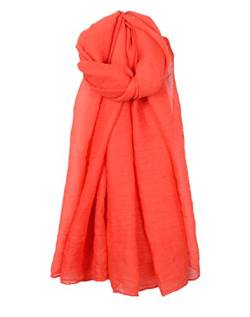 Cheerlife Damen Baumwolle Leinen Frühling Herbst Winter Schal Tuch Halstuch Einfarbig 180cm * 140CM Orange von Cheerlife