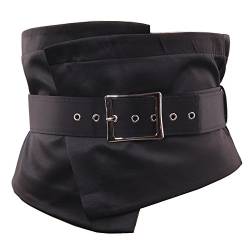 Cheerlife Damen Hemd Kleid Gürtel bauchweg breiter Wickelgürtel Waist Belt Bindegürtel (Schwarz) von Cheerlife