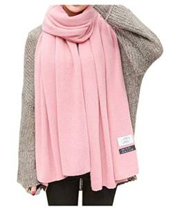 Cheerlife Damen Strickschal Lang XXL Warme Grobstrick Schal Oversize Herbst Winter 220cm x 60cm (Rosa) von Cheerlife