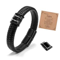 CheersLife Geschenke Für Papa Herren Armband Leder Bester Papa Geschenk Papa Magnetschnalle Aus Edelstahl Papa Geschenk Weihnachten Armbänder Für Herren Lederarmband Bester Papa Geschenke von CheersLife