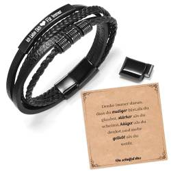 CheersLife Geschenke für Männer Sohn Ehemann Freund Bruder - Armband Herren Lederarmband mit Gravur Ich Liebe Dich Für Immer Inspirierende Weihnachten Geburtstagsgeschenk für Männer Junge Ihn von CheersLife