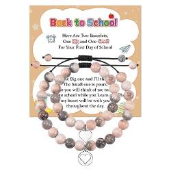 CheersLife Herz Armband Mutter Tochter Sohn Armbänder Zurück Zu Schule Armband Ersten Tag Der Schule Geschenk Für Mädchen Jungen Geburtstag Geschenk Mama Und Mir Armband von CheersLife