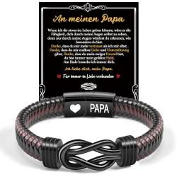 CheersLife Papa Armband - Vatertagsgeschenk Papa Geschenk Vater - Geschenke für Papa - Gravur “Ich Liebe Dich” DAD Leder Armband Geschenk für Papa Vater Papas Geburtstagsgeschenk Weihnachten von CheersLife