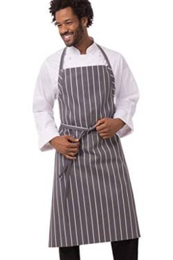 Chef Works Herren A100-BCS English Chef Schürze schwarz Kreide gestreift, Grau mit weißen Streifen, Einheitsgröße von Chef Works