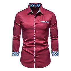 Chejarity Businesshemden Herren Hemd Shirt Langarmhemd Muskellinie-Style Freizeit Hemd Männer Kent-Kragen Business Casual Slim Fit Button Down Hemd von Chejarity