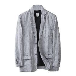 Chejarity Herren Leichte Sakko Blazer Freizeit Sportjacke aus Baumwolle und Leinen Regular Fit Formelles Kleid Jacke Party Abschlussball Hochzeit Elegant Formelle Anzugjacke von Chejarity