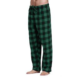 Herren Schlafanzughosen Homewear Hose Bedruckte Lounge-Hose mit Karomuster Freizeithosen für Männer Weihnachts Couple Pyjamaunterteil Flanellhose Loungehose Warme Unterwäsche Thermohosen Loungewear von Chejarity