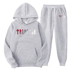 Trapstar Anzug Herren Trapstar Jogginganzug 2-Teilig Herbst Leichte Trapstar Logo Trainingsanzug Buchstaben Gedruckt Pullover Sportanzug Tracksuit Unisex Jogging Anzug Set mit Hoodie und Hose von Chejarity