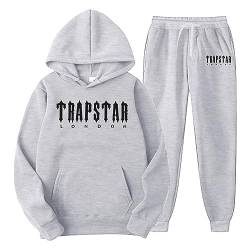 Trapstar Anzug Herren Trapstar Jogginganzug 2-Teilig Herbst Leichte Trapstar Logo Trainingsanzug Buchstaben Gedruckt Pullover Sportanzug Tracksuit Unisex Jogging Anzug Set mit Hoodie und Hose von Chejarity