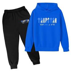 Trapstar Anzug Kinder Trapstar Jogginganzug 2-Teilig Herbst Leichte Trapstar Logo Trainingsanzug Buchstaben Gedruckt Pullover Sportanzug Tracksuit Unisex Kinder Jogging Anzug Set mit Hoodie und Hose von Chejarity