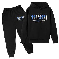 Trapstar Anzug Kinder Trapstar Jogginganzug 2-Teilig Herbst Leichte Trapstar Logo Trainingsanzug Buchstaben Gedruckt Pullover Sportanzug Tracksuit Unisex Kinder Jogging Anzug Set mit Hoodie und Hose von Chejarity